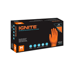 IGNITE® Nitrile Gloves Orange Heavy Duty (X-Large) (Non Latex)  Exam, Powder Free, Raised Goose-Bump Diamond Texture (7mm Thickness) (100 Gloves/Box)