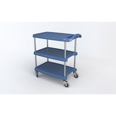 myCart Series 3-shelf Utility Cart with Microban, Blue, 18.3125" x 31.5"