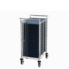 Metro CBNTC20MSOL2 Front-Load PCB Handling Cart with 20 SmartTray ESD-Safe Trays & Economy Tray Inlays, 28" x 22" x 49"