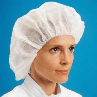 Bouffant Cap 21" Pleated w/Latex Free Band White Case of 1000 - APP0310-21