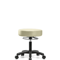 Vinyl Mini-Stool - Desk Height with Casters in Adobe White Trailblazer Vinyl - VDHMS-RG-RC-8501