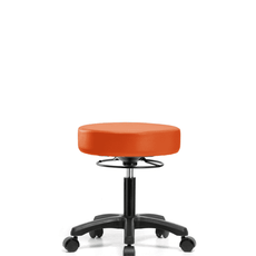 Vinyl Mini-Stool - Desk Height with Casters in Orange Kist Trailblazer Vinyl - VDHMS-RG-RC-8613