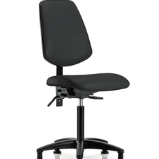 Vinyl Chair - Medium Bench Height with Medium Back & Stationary Glides in Black Trailblazer Vinyl - VMBCH-MB-RG-T0-A0-NF-RG-8540