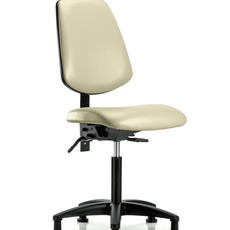 Vinyl Chair - Medium Bench Height with Medium Back, Seat Tilt, & Stationary Glides in Adobe White Trailblazer Vinyl - VMBCH-MB-RG-T1-A0-NF-RG-8501