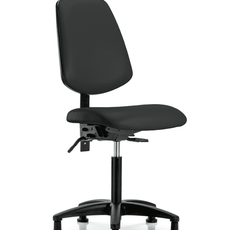 Vinyl Chair - Medium Bench Height with Medium Back, Seat Tilt, & Stationary Glides in Black Trailblazer Vinyl - VMBCH-MB-RG-T1-A0-NF-RG-8540