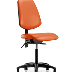 Vinyl Chair - Medium Bench Height with Medium Back, Seat Tilt, & Stationary Glides in Orange Kist Trailblazer Vinyl - VMBCH-MB-RG-T1-A0-NF-RG-8613