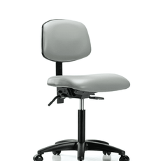 Vinyl Chair - Medium Bench Height with Casters in Dove Trailblazer Vinyl - VMBCH-RG-T0-A0-NF-RC-8567