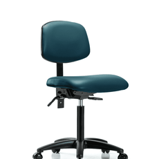 Vinyl Chair - Medium Bench Height with Casters in Marine Blue Supernova Vinyl - VMBCH-RG-T0-A0-NF-RC-8801