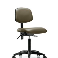 Vinyl Chair - Medium Bench Height with Casters in Taupe Supernova Vinyl - VMBCH-RG-T0-A0-NF-RC-8809