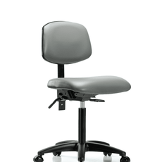 Vinyl Chair - Medium Bench Height with Casters in Sterling Supernova Vinyl - VMBCH-RG-T0-A0-NF-RC-8840