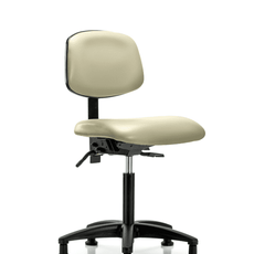 Vinyl Chair - Medium Bench Height with Stationary Glides in Adobe White Trailblazer Vinyl - VMBCH-RG-T0-A0-NF-RG-8501