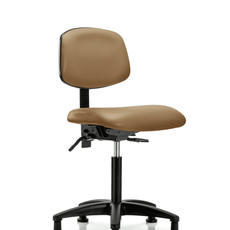Vinyl Chair - Medium Bench Height with Stationary Glides in Taupe Trailblazer Vinyl - VMBCH-RG-T0-A0-NF-RG-8584