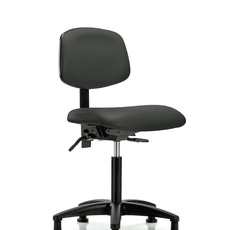 Vinyl Chair - Medium Bench Height with Stationary Glides in Charcoal Trailblazer Vinyl - VMBCH-RG-T0-A0-NF-RG-8605