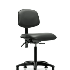 Vinyl Chair - Medium Bench Height with Stationary Glides in Carbon Supernova Vinyl - VMBCH-RG-T0-A0-NF-RG-8823