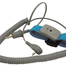 Dual Conductor Adjustable Fabric Wrist Strap With 20' Coil Cord, Turquoise - EWR-2020