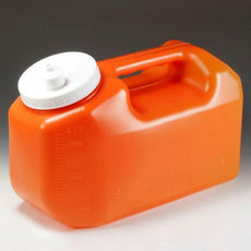 Container, 24 Hour Urine Collection, 3 Liter, Red with Screwcap and Snap Pour Spout-108095