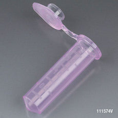 Microcentrifuge Tube, 2.0mL, PP, Attached Snap Cap, Graduated, Violet, Certified: Rnase, Dnase and Pyrogen Free, 500/Stand Up Zip Lock Bag-111574V