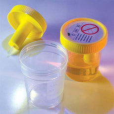 TransferTop Urine Collection Cup with Integrated Transfer Device, 4oz (120mL), Graduated to 100mL, STERILE, Bulk-3856L