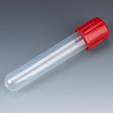 Test Tube with Attached Red Screw Cap, 12 x 75mm (5mL), PP, 250/Bag, 4 Bags/Unit-6148R