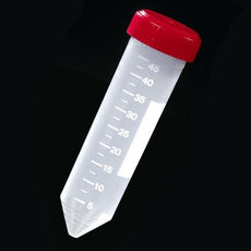 Centrifuge Tube, 50mL, with Attached Red Screw Cap, PP, Printed Graduations, STERILE, 25/Rack, 20 Racks/Unit-6243