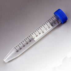 Centrifuge Tube, 15mL, Attached Blue Flat Top Screw Cap, PP, Printed Graduations, STERILE, 25/Bag, 20 Bags/Unit-6285