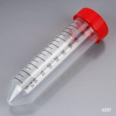 Diamond MAX Centrifuge Tube, 50mL, Attached Red Flat Top Screw Cap, PP, Printed Graduations, STERILE, Certified, 25/Re-Sealable Bag, 20 Bags/Unit-6297