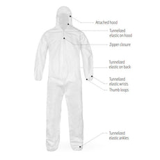 CleanMax Select Clean Manufactured Disposable Coveralls, With Hood, Elastic Wrist/Ankle - SBC428CS-4X