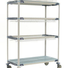 MetroMax i PR48VX3 Mobile Drying Rack with Two Drop-Ins, One Tray Rack and One Bulk Shelf, 26" x 50" x 68"