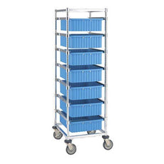 Metro PT2C-5M Double-Bay Tote Rack, 26" x 41.75" x 68", Resilient Rubber Casters