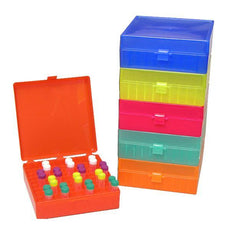 Storage Box- hinged lid- 100 x 1.5ml- Blue- 5/pk-R1020-B