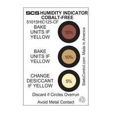 SCS Humidity Indicator Card, Cobalt-Free, 5-10-15%,  125/Can - 51015HIC125-CF