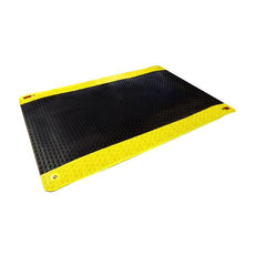SCS Anti-Fatigue Rubber Mat, Black/Yellow,  0.600'' X 3' X 5' - 770095