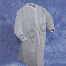 Tians Lab Coat, Premium Polypro, KW, KC, 3pkt, White, MED, 50/Cs - 845886-M