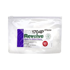 Texwipe REVOLVE, 4" x 4" pre-wetted with 70% USP IPA/30% DI water , 200 wipers/Cs - STX1704P