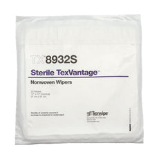 Texwipe Sterile TexVantage Cellulose/Polyester Blend Nonwoven Wiper 12" x 12", 500 wipers/Cs - TX8932S