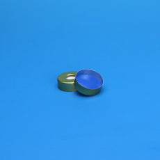 20mm Gold Tin Magnetic Seal 8mm Hole Thin 0.060" Blue PTFE/White Silicone