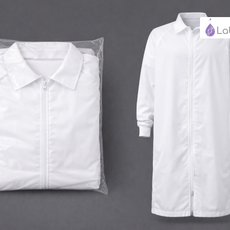 LabClean MP Frock, NO pockets, Nylon Zipper Front, Standard Collar, Knit Cuff (Bulk Packaging) - XL