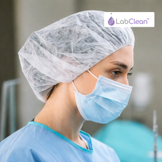 LabClean Bouffant Cap, 24”, 10-12 gsm Latex---Free Elastic, Color: White