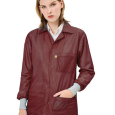 Transforming Technologies ESD Jacket, 3/4ths Length, Lapel Collar, Knit Cuff, 5X-Large, Maroon - JKC9029MR