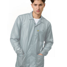Transforming Technologies ESD Jacket, 3/4ths Length, Lapel Collar, Snap Cuff, 5X-Large, Gray - JKC9029SPGY