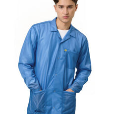 Transforming Technologies ESD Jacket, 3/4ths Length, Lapel Collar, Snap Cuff, 5X-Large, Light Blue - JKC9029SPLB