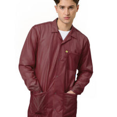Transforming Technologies ESD Jacket, 3/4ths Length, Lapel Collar, Snap Cuff, 5X-Large, Maroon - JKC9029SPMR