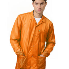 Transforming Technologies ESD Jacket, 3/4ths Length, Lapel Collar, Snap Cuff, 5X-Large, Orange - JKC9029SPOR