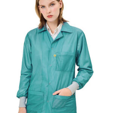 Transforming Technologies ESD Jacket, 3/4ths Length, Lapel Collar, Knit Cuff, 5X-Large, Teal - JKC9029TL