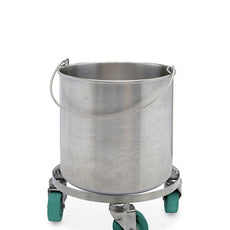 TexWipe BetaMop Stainless Steel Seamless Bucket 10 gallons With Casters attached, 1 bucket/Cs - TX7066