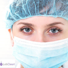 LabClean 3-ply Non-woven Face Masks w/Latex-Free Ear Loops:  Blue, ASTM Level 2