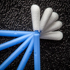 Foamtec MiraSWAB® Semi-Flexible Small Bulb Microfiber Over Foam Tip Swabs - 12,500 Swabs/Case - HT1502FC-500