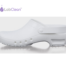 LabClean Cleanroom Shoes (clog style) Autoclavable and Antistatic, (Thermoplastic Elastomer) White, Size XS, (US-4-5.5)
