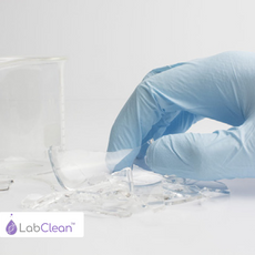 LabClean Full Finger 100% Low-lint Nylon Glove Liner w/Blue Cuff Size: Large (launderable & reusable)