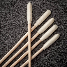 Foamtec CleanWIPE® Rigid Medium Cylinder Foam Tip Swabs with Wooden Handle - 8,000 Swabs/Case - HT1207